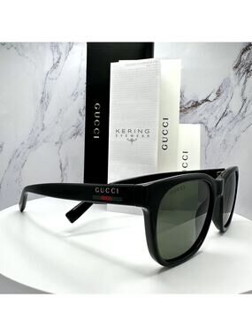 New GUCCI Sunglasses Black 54mm Square Gold Letter Logo Red Green Web Mens Gucci New Pop Web 52MM Cat-Eye Sunglasses | Saks Fifth Avenue main image 3